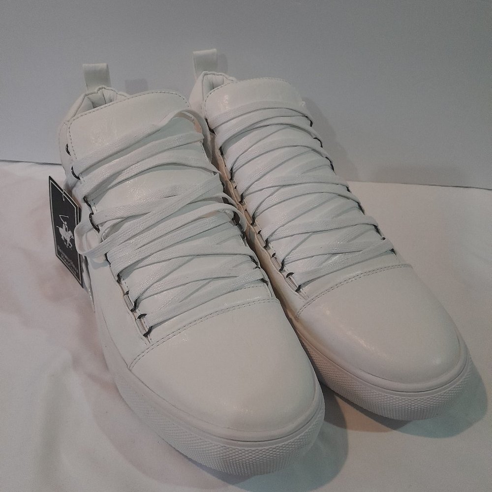 NWT Beverly Hills PoloClub Men's all white Shoes Size 14
